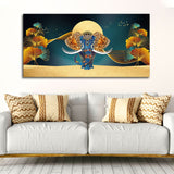 Golden Elegance – Elephant Canvas Painting by Decor Smart