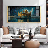 Beautiful Golden Temple with Constellation Premium Acrylic Floating Wall Painting - Decor Smart