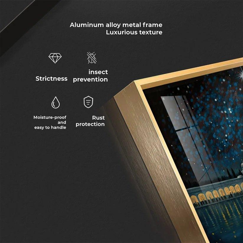 Beautiful Golden Temple with Constellation Premium Acrylic Floating Wall Painting - Decor Smart