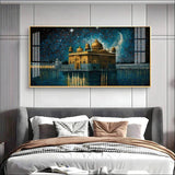 Beautiful Golden Temple with Constellation Premium Acrylic Floating Wall Painting - Decor Smart