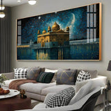 Beautiful Golden Temple with Constellation Premium Acrylic Floating Wall Painting - Decor Smart