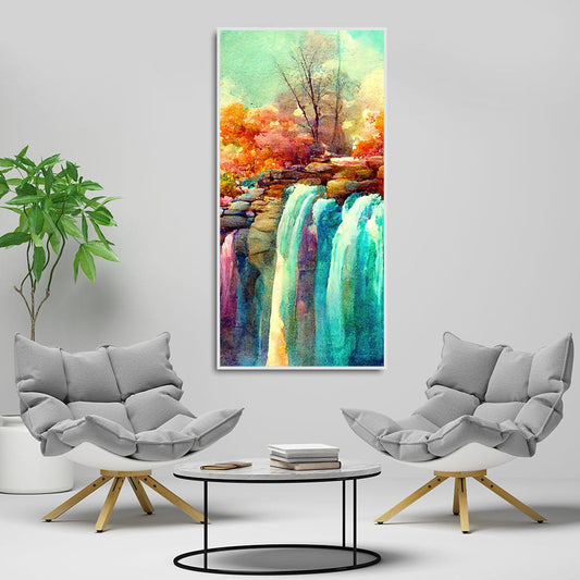 Beautiful Landscape Waterfall Scenery Canvas Wall Painting - Decor Smart