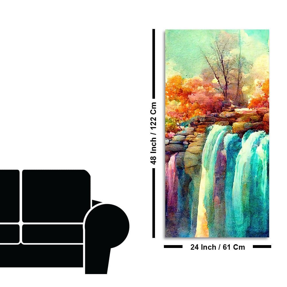 Beautiful Landscape Waterfall Scenery Canvas Wall Painting - Decor Smart