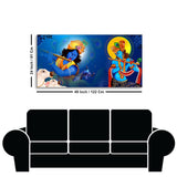 Beautiful Lord Krishna Playing with Flute Premium Canvas Wall Painting - Decor Smart