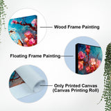 Beautiful Love Birds on a Branch with Pink Flowers – Canvas Art by Decor Smart