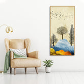 Beautiful Mountain Landscape with Trees and Birds Canvas Wall painting - Decor Smart
