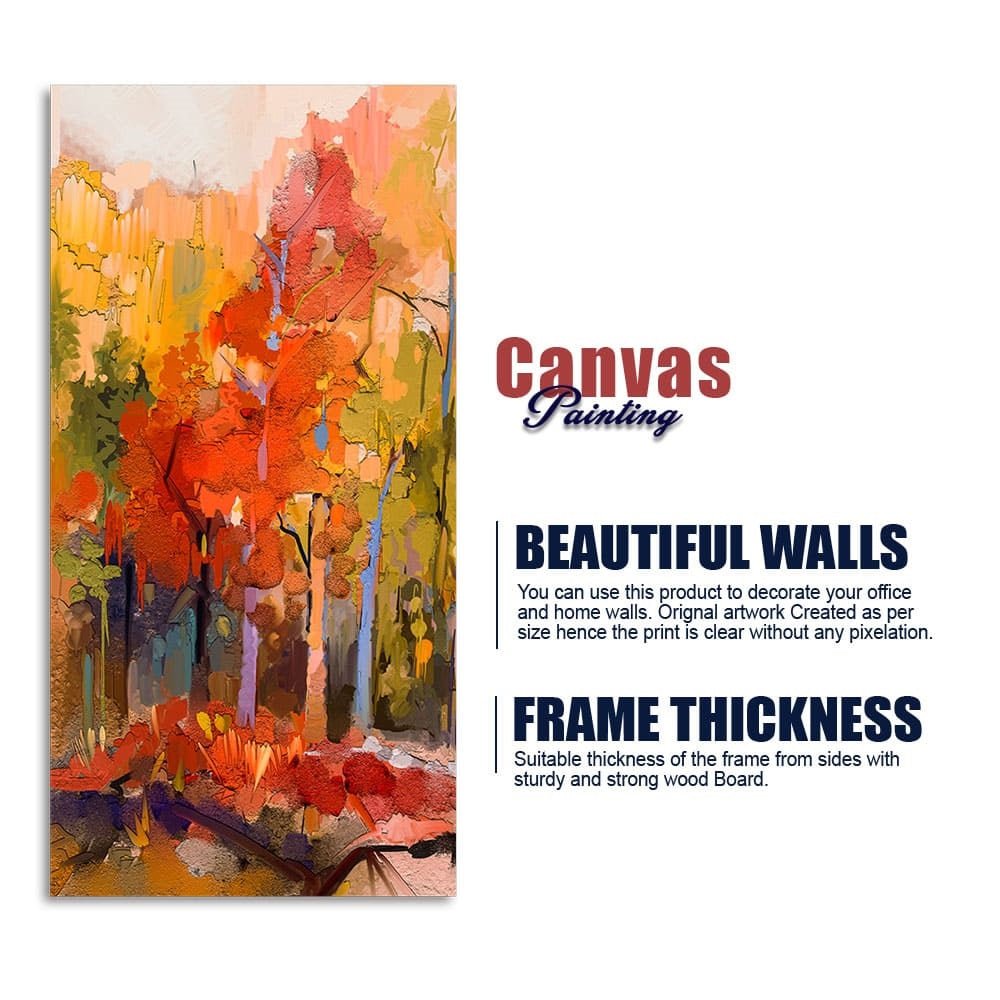 Beautiful Nature Wall Painting of Colorful Autumn Forest - Decor Smart
