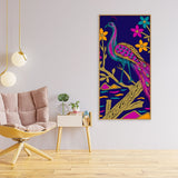 Beautiful Peacock with Flower art Premium Wall Painting - Decor Smart