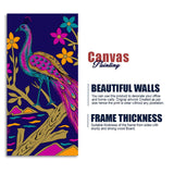 Beautiful Peacock with Flower art Premium Wall Painting - Decor Smart