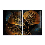 Beautiful Plant Acrylic Floating Wall Painting Set of 2 - Decor Smart