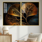 Beautiful Plant Acrylic Floating Wall Painting Set of 2 - Decor Smart
