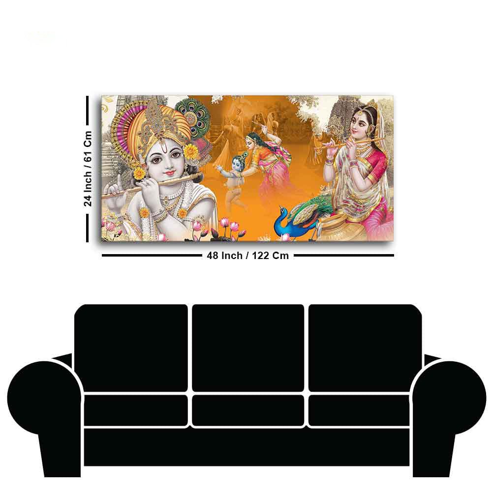 Beautiful Radha Krishna Canvas Big Wall Painting Wall Art - Decor Smart
