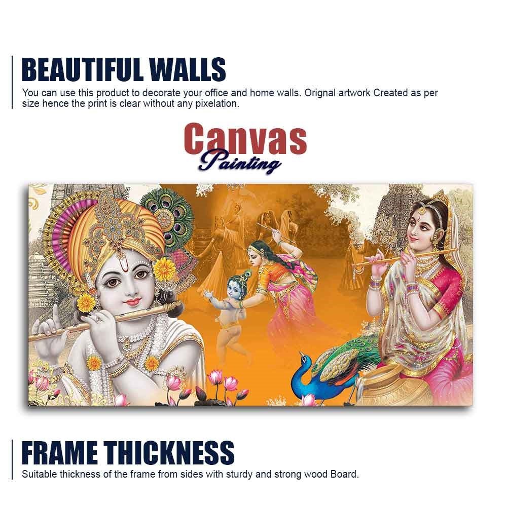 Beautiful Radha Krishna Canvas Big Wall Painting Wall Art - Decor Smart