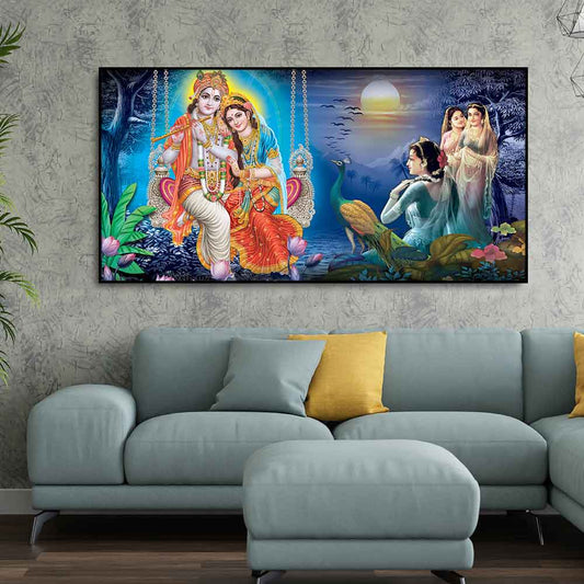 Beautiful Radha Krishna Canvas Wall Painting - Decor Smart