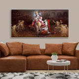 Beautiful Radha Krishna with Playing Flute Canvas Wall Painting - Decor Smart
