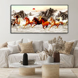 Beautiful Running Horses at Sunset Premium Canvas Wall Painting - Decor Smart