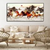 Beautiful Running Horses at Sunset Premium Canvas Wall Painting - Decor Smart