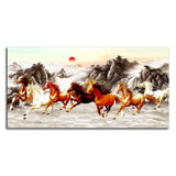 Beautiful Running Horses at Sunset Premium Canvas Wall Painting - Decor Smart