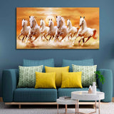 Power & Motion – Seven Running Horses Big Canvas Art by Decor Smart