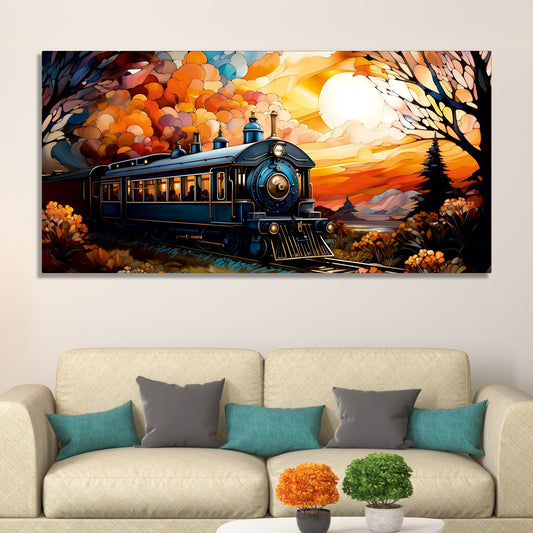Beautiful Train View Premium Canvas Wall Painting - Decor Smart