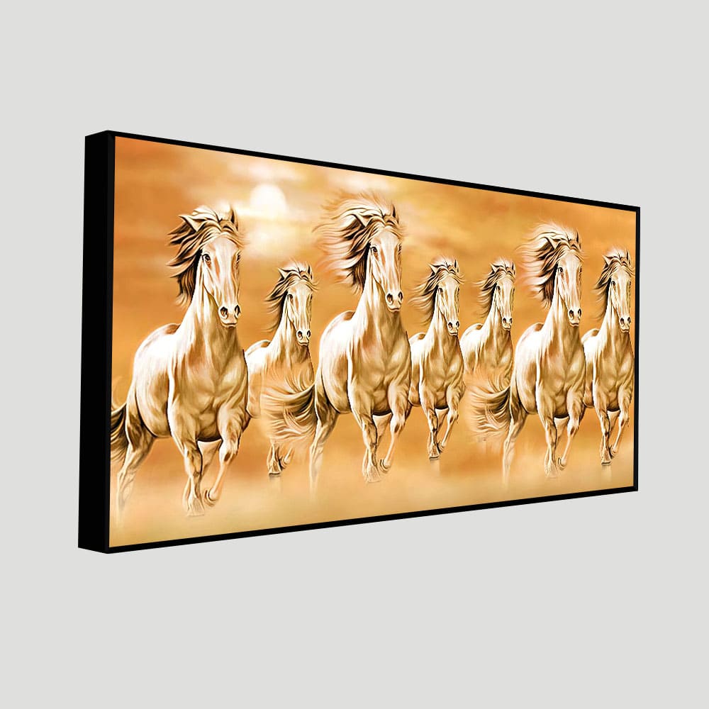 Seven Running Horses – Vastu Canvas Wall Painting | Decor Smart
