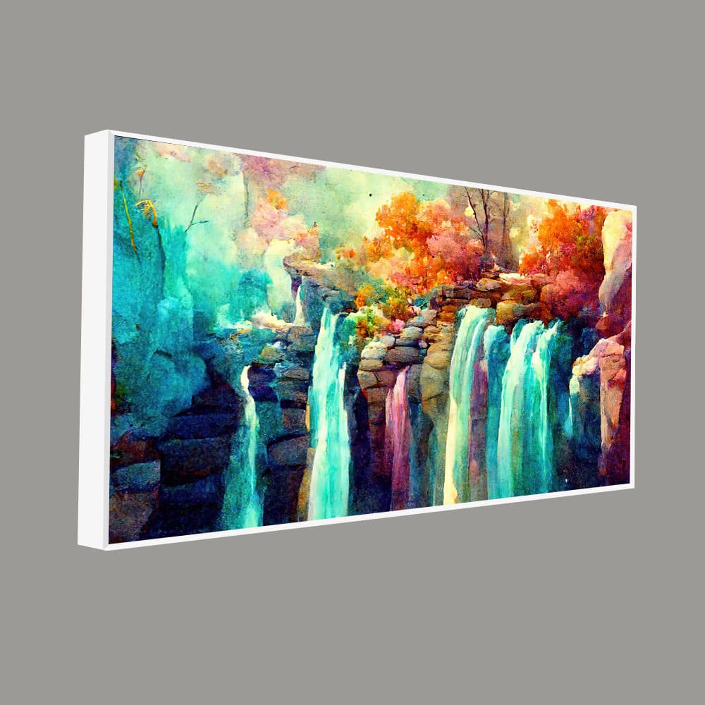 Beautiful Waterfall Scenery Canvas Wall Painting - Decor Smart