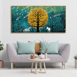 Beautiful White Horses in Forest Premium Wall Painting - Decor Smart