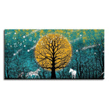 Beautiful White Horses in Forest Premium Wall Painting - Decor Smart