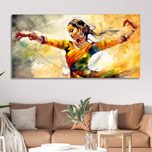 Beautiful Woman Dancing in Traditional Style Canvas Wall Painitng - Decor Smart