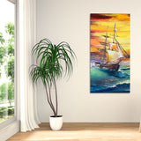 Big Panoramic Sailing Ship Canvas Wall Painting - Decor Smart