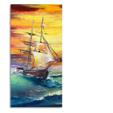 Big Panoramic Sailing Ship Canvas Wall Painting - Decor Smart