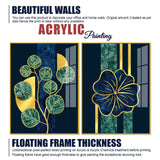 Blue Flower and Green Plant Acrylic Floating Wall Painting Set of 2 - Decor Smart