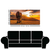 Brown Horse Eating At Sunset Premium Wall Painting - Decor Smart