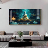 Buddha's Radiant Harmony Acrylic Floating Wall Painting - Decor Smart