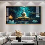 Buddha's Radiant Harmony Acrylic Floating Wall Painting - Decor Smart