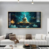 Buddha's Radiant Harmony Acrylic Floating Wall Painting - Decor Smart