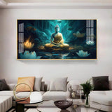 Buddha's Radiant Harmony Acrylic Floating Wall Painting - Decor Smart