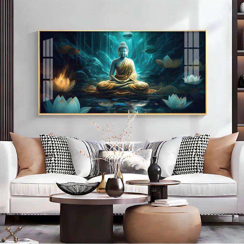 Buddha's Radiant Harmony Acrylic Floating Wall Painting - Decor Smart