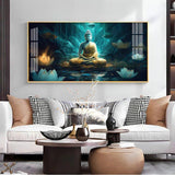 Buddha's Radiant Harmony Acrylic Floating Wall Painting - Decor Smart