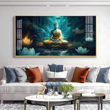 Buddha's Radiant Harmony Acrylic Floating Wall Painting - Decor Smart