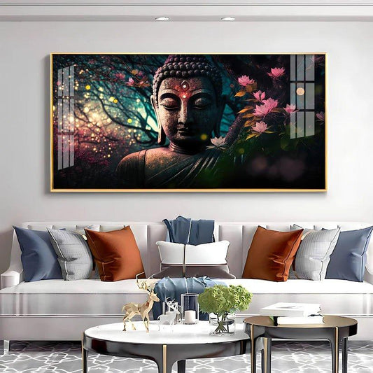 Calm Buddha Premium Acrylic Floating Wall Painting - Decor Smart