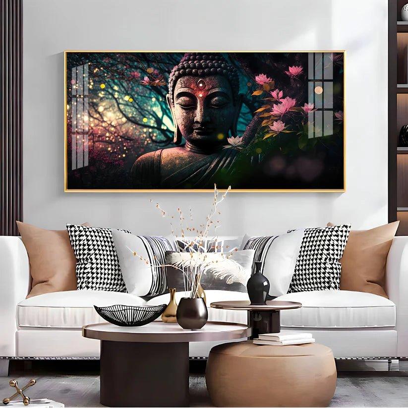 Calm Buddha Premium Acrylic Floating Wall Painting - Decor Smart