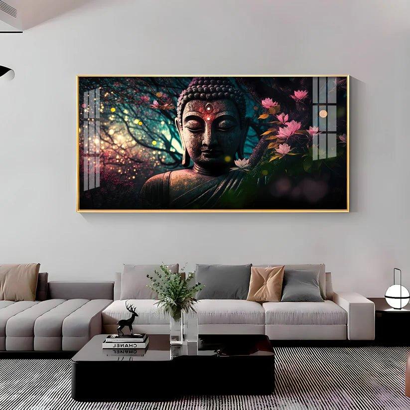 Calm Buddha Premium Acrylic Floating Wall Painting - Decor Smart