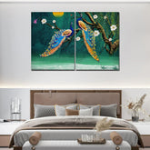 Canvas Bedroom Wall Painting of 2 Pieces Beautiful Bird Couple in Forest - Decor Smart