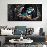 Macaw Parrot in Tree Hole – Canvas Wall Painting - Decor Smart