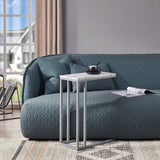 Classic C - Shaped White Marble Designer Side Table - Decor Smart