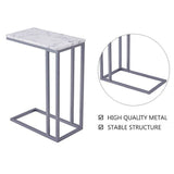 Classic C - Shaped White Marble Designer Side Table - Decor Smart