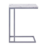 Classic C - Shaped White Marble Designer Side Table - Decor Smart