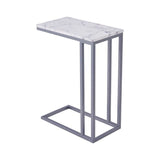 Classic C - Shaped White Marble Designer Side Table - Decor Smart