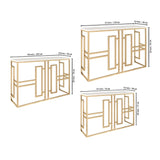 Classic Console Table with White Marble in Golden Metal Finish - Decor Smart